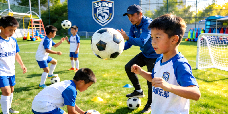 乐竞俱乐部青训营小球员进行训练